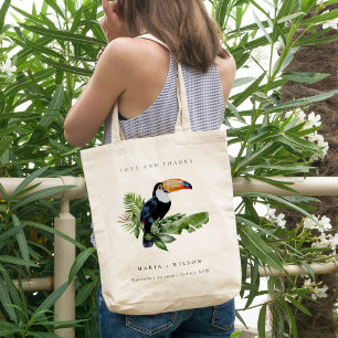 Chic Elegant Tropical Rainforest Toucan Bröllop Tygkasse