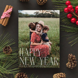 Chic Elegant Typografi Gott nytt år One-foto Julkort