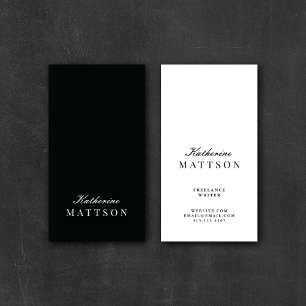 Chic Elegant Typografi, svart + vit Visitkort