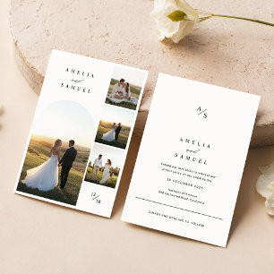 Chic Elegant Typography Photo Collage Inbjudningar