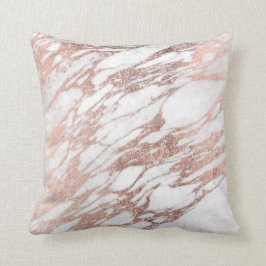 Chic elegant vit och rosa guld- marmormönster kudde