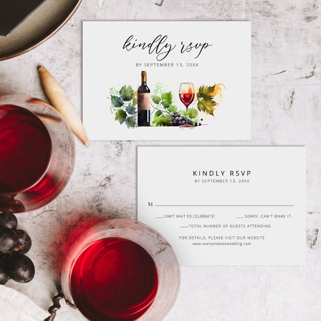 Chic Elegant Watercolor Script-Bröllop OSA Tack Kort (Skapare uppladdad)