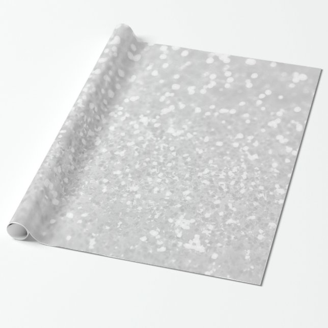 chic elegantt glitter för glamourvitFaux Presentpapper (Utrullad)