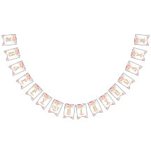 Chic Elephant 1st Birthday One Rosa Blommigt Bunti