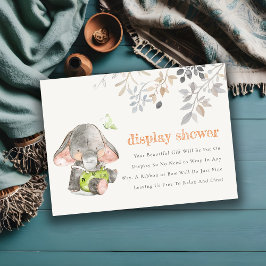 Chic Elephant Foliage Visning Shower Baby Shower Tilläggskort