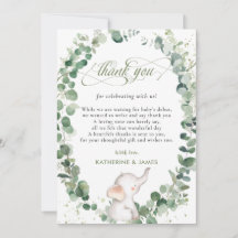Chic Elephant Greenery Gender Neutral Baby Shower