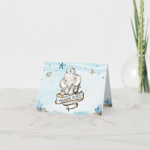 Chic Elephant Nautical Blue Boy Shower Tack Kort
