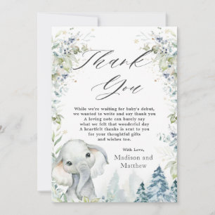 Chic Elephant Winter Wonderland Baby Shower Tack Kort