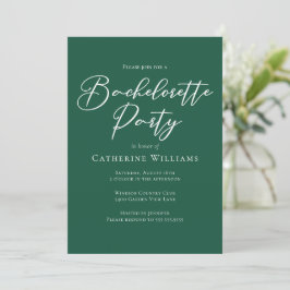 Chic Emerald Green Bachelorette Party Inbjudningar