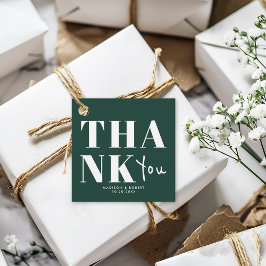 Chic Emerald Grönt Fold Tack Bröllopsfest Gåvor Etiketter