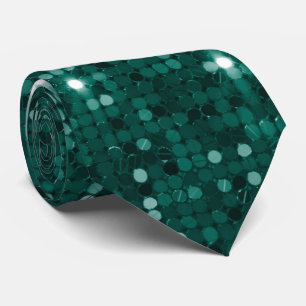 Chic Emerald Grönt Glitter Disco Vibe Neck Tie Slips