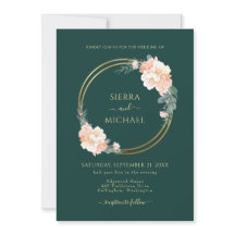 Chic Emerald Grönt Guld Ringar Blommigt Bröllop