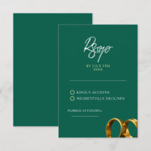 Chic Emerald Grönt Guld Ringar Bröllop
