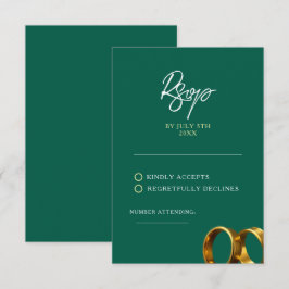 Chic Emerald Grönt Guld Ringar Bröllop OSA Kort