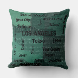 chic emerald grönt Rustic mega City i världen Kudde