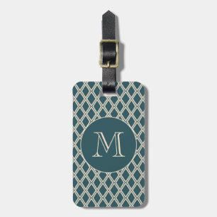 Chic Emerald Ivory Diamond Mönster Anpassningsbar  Bagagebricka