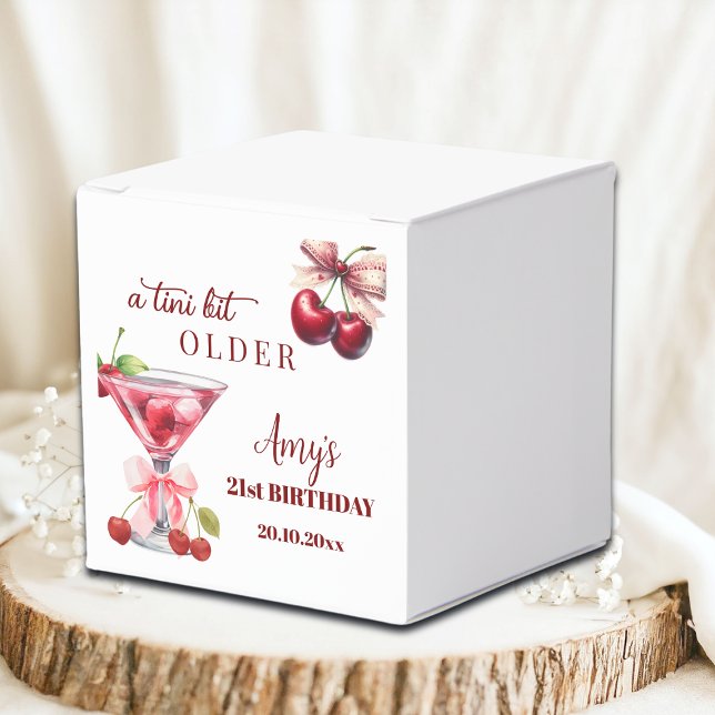 Chic En Tini Bit Äldre Körsbärs Martini 21-årsdag Presentaskar (Skapare uppladdad)
