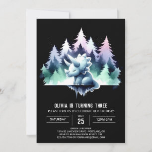 Chic Enchanted Triceratops Birthday Inbjudningar