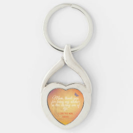 Chic Endern Modern Cute Kärlek Du Mamma Mors dag Twisted Heart Silverfärgad Nyckelring