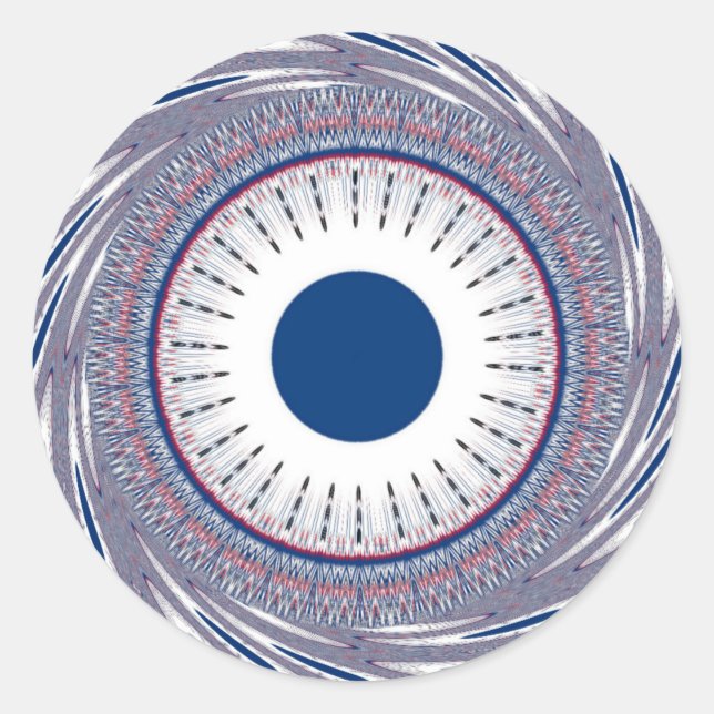 Chic Energetic Öga Design: Mesmerizing Mönster Runt Klistermärke (Framsida)