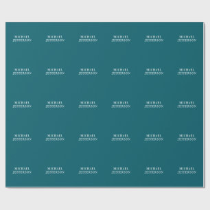 Chic enfärgad mörk teal färg Personlig Anpassad Presentpapper