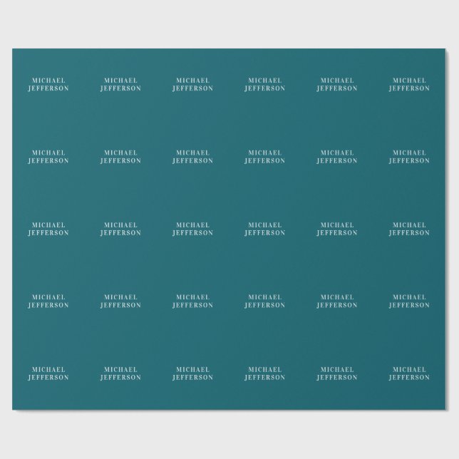 Chic enfärgad mörk teal färg Personlig Anpassad Presentpapper (Platt)