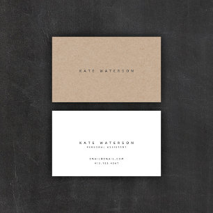 Chic enkel, minimalistisk kraft Papper Visitkort
