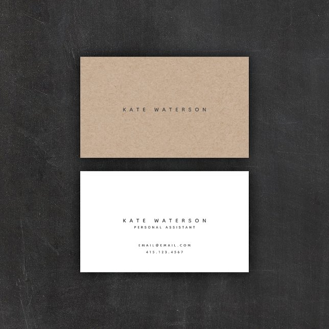 Chic enkel, minimalistisk kraft Papper Visitkort (Skapare uppladdad)