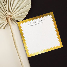 Chic Enkel minimalt svartvit Guld-papper Anteckningskort