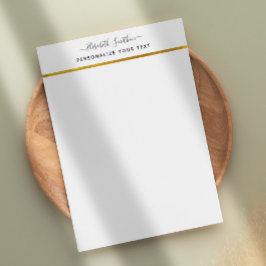 Chic Enkel minimalt svartvit Guld-papper Brevhuvud