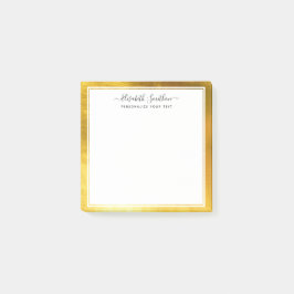 Chic Enkel minimalt svartvit Guld-papper Post-it Block
