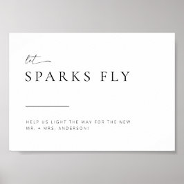 Chic + Enkel modern Bröllop-miniatyrteckning för u Poster