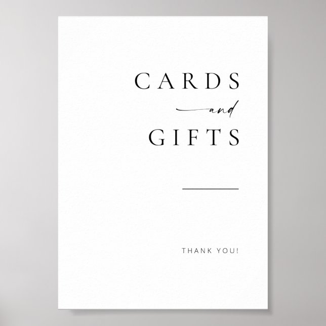 Chic + Enkel modern Bröllopskort för skript + pres Poster (Framsidan)