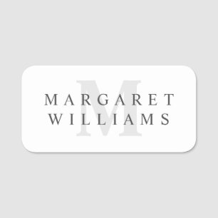 Chic Enkel modern, minimalistisk Monogram Namnbricka