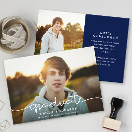Chic Enkel Modern Script 2 Photo Studenten Meddelande