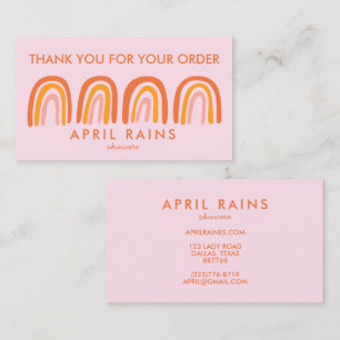Chic Enkel Rosa Orange Rainbows ORDER TACK Visitkort