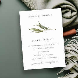 Chic Enkelt eukalyptus Botaniskt Par Shower Inbjudningar