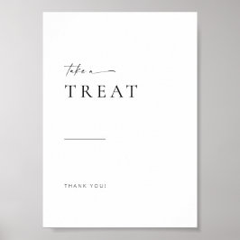 Chic + Enkelt modernt Bröllop-skrivbord Poster