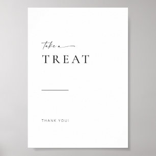 Chic + Enkelt modernt Bröllop-skrivbord Poster