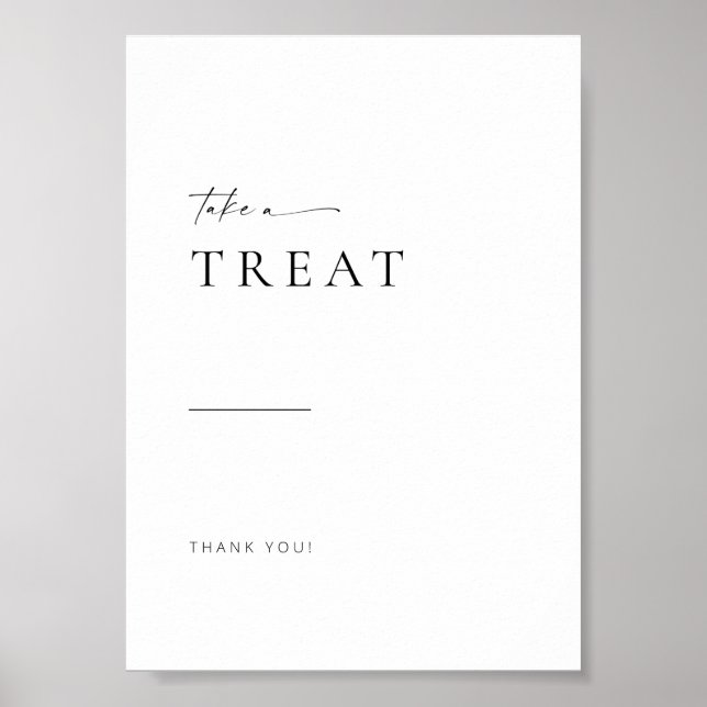 Chic + Enkelt modernt Bröllop-skrivbord Poster (Framsidan)