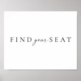 Chic + Enkelt skript Bröllop Hitta ditt sätestecke Poster
