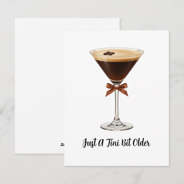 Chic Espresso Martini Rolig Födelsedagsgratulation Julkort (Fram/baksida)
