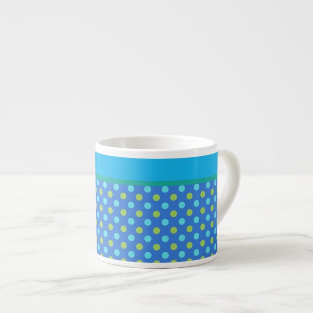 Chic Espresso Mugg, Blue Måne Polka dots Espressomugg (Framsida höger)