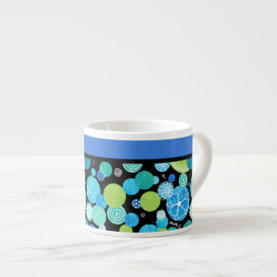 Chic Espresso Mugg, Quirky Blue Måne Mönster Espressomugg