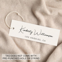 Chic etikett med signaturskript hängande tagg