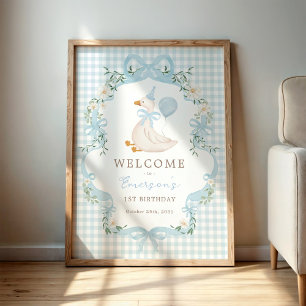 Chic Ett Fånig vill ha blått bubbla på födelsedag Poster
