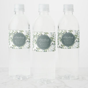 Chic Eucalyptus Bröllop Vattenflaskor Etikett