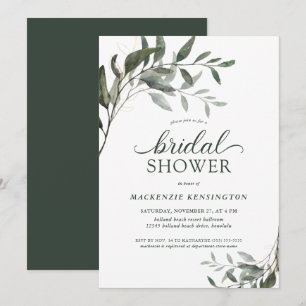 Chic Eucalyptus Greenery Elegant Möhippa Inbjudningar