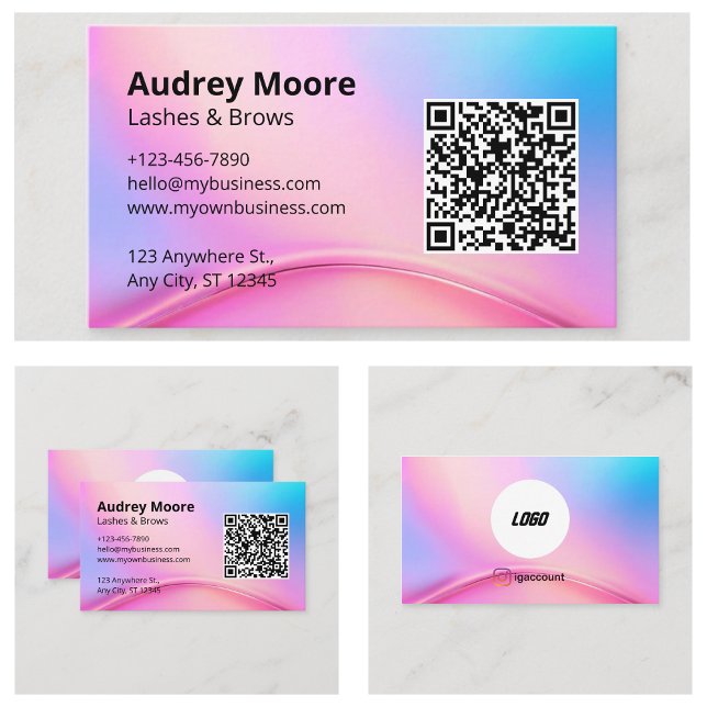 Chic Eyelash Lash Brows Visitkort (Chic Eyelash Lashes Brows Business Card
)