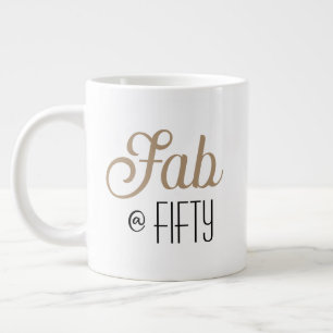 Chic Fab @ FEMY Guld Typografi 50:e födelsedagen Jumbo Mugg